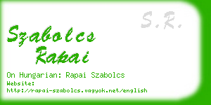 szabolcs rapai business card